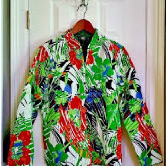 Colorful Leaf Pattern Jacket - Picture 2 of 2